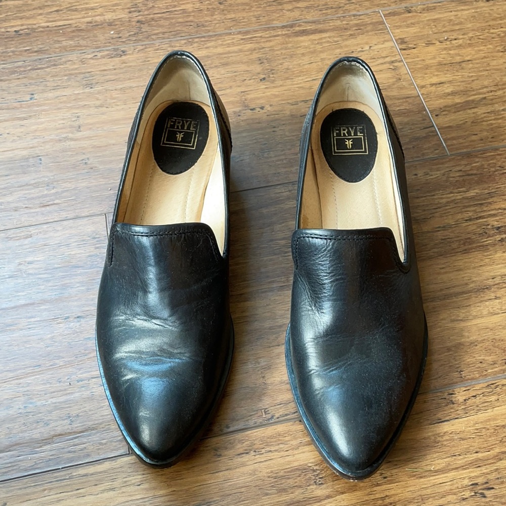 Black Frye loafers